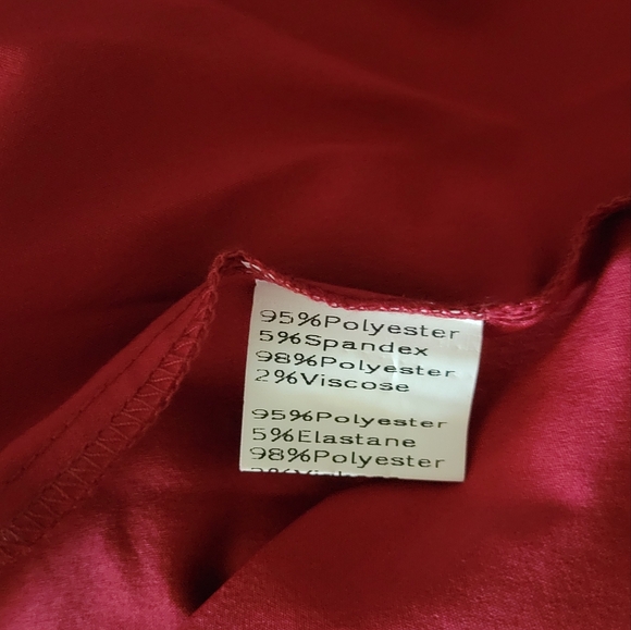 Belle Poque Short Sleeve Button Down Blouse | Size XL | Wine Red - Picture 11 of 13